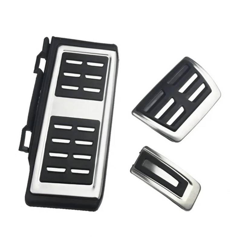 Autobremspedal Für VW Für GOLF 7 8 GTi MK7 Für Lamando Für POLO A05 Für Passat B8 Für Skoda Für Rapid Für Octavia MK3 5E 5F Für A7 2014+ Edelstahl Pedalabdeckung Bremspedal Fußpedal(AT With Rest Pedal von TWMEU