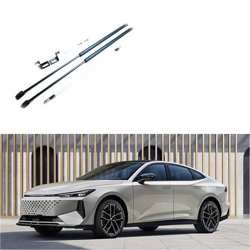 Front Hood Schocks Für Changan Für Uni-V 2022-2025 Front Motorhaube Motorhaube Ändern Lift Unterstützung Stoßdämpfer Gasfeder Absorber Streben Auto Styling Motorhauben Gasfeder(Carbon Black) von TWMEU