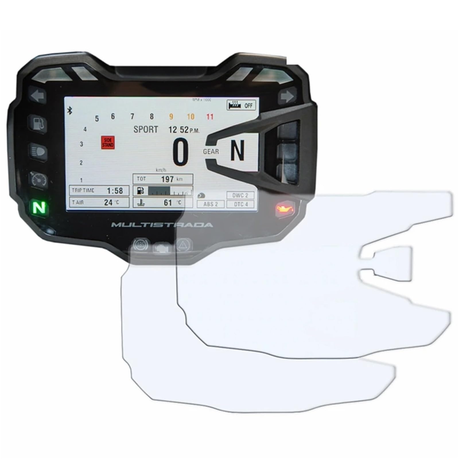 Für Ducati Für Multistrada 950 1200 1200S 1260 1260S 2015-2018 2017 Schutz Film Tacho Dashboard Screen Protector Shiel Armaturenbrett Tachoanzeigefolie Motorrad(5 Pieces) von TWMEU
