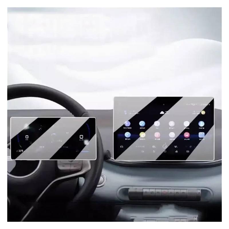 GPS Displayschutzfolie Für BYD Für Seagull 2022-2024 LCD-Autoradio GPS-Navigation 10,1 Zoll Und Armaturenbrett 7 Zoll Bildschirm Schutzfolie Aus Gehärtetem Glas Navigation Schutzfolie von TWMEU