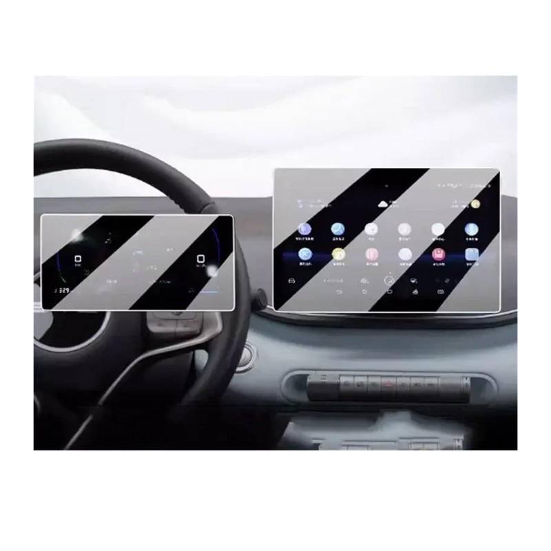 GPS Displayschutzfolie Für BYD Für Seagull 2022-2024 LCD-Autoradio GPS-Navigation 10,1 Zoll Und Armaturenbrett 7 Zoll Bildschirm Schutzfolie Aus Gehärtetem Glas Navigation Schutzfolie von TWMEU