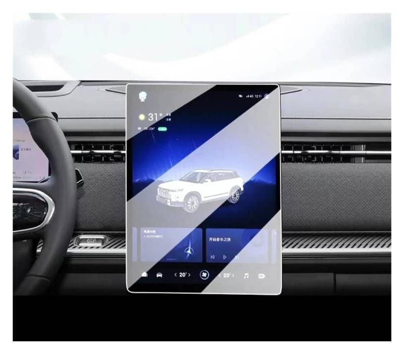 GPS Displayschutzfolie Für Chery Für Jaecoo 7 2023 LCD-Autoradio GPS-Navigation Und Armaturenbrett Bildschirmschutzfolie Aus Gehärtetem Glas Navigation Schutzfolie(GPS) von TWMEU
