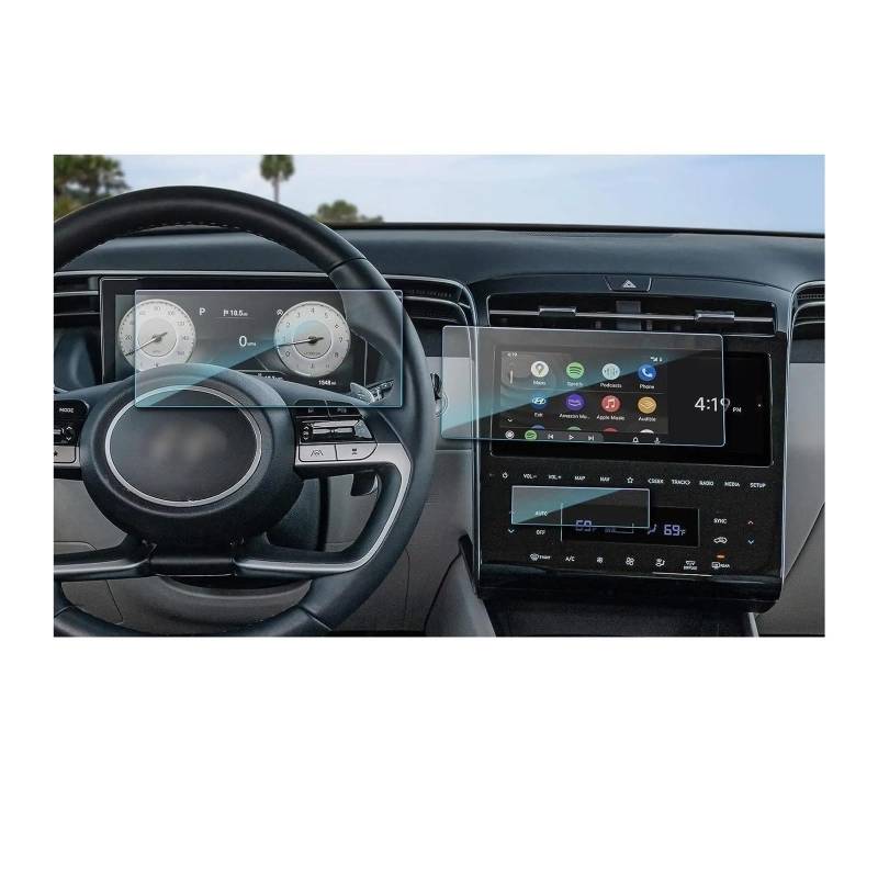 GPS Displayschutzfolie Für Hyundai Für Tucson Für NX4 2021-2023 10,25 Zoll LCD-Autoradio GPS-Navigation Gehärtetes Glas Und Armaturenbrett-Bildschirmfolie Navigation Schutzfolie von TWMEU