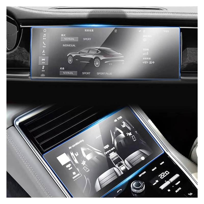 GPS Displayschutzfolie Für Panamera 2017-2021 Auto LCD GPS Navigation Gehärtetem Glas Bildschirm Film Protector Navigation Schutzfolie(2 Pieces) von TWMEU
