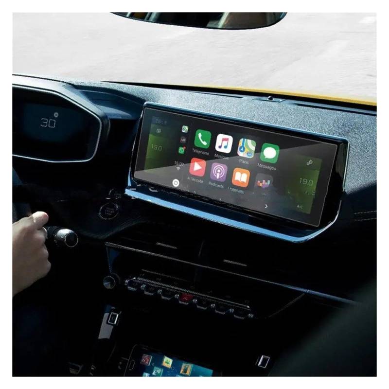 GPS Displayschutzfolie Für Peugeot 208 Für E208 2020-2022 Screen Protector Gehärtetem Glas 10 Zoll Auto GPS Navigation Media Touch Navigation Schutzfolie von TWMEU