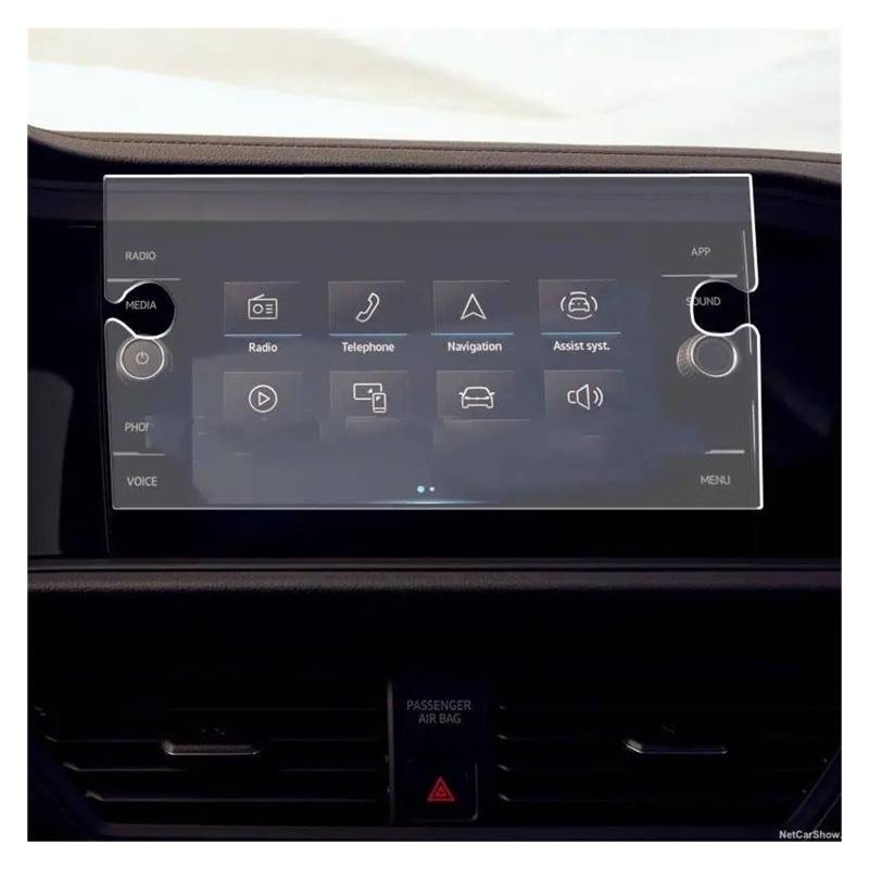 GPS Displayschutzfolie Für VW Für Tiguan 2021 2022 Gehärtetem Glas Film 8 Zoll Auto Radio GPS Navigation Screen Protector Dashboard Navigation Schutzfolie(GPS) von TWMEU
