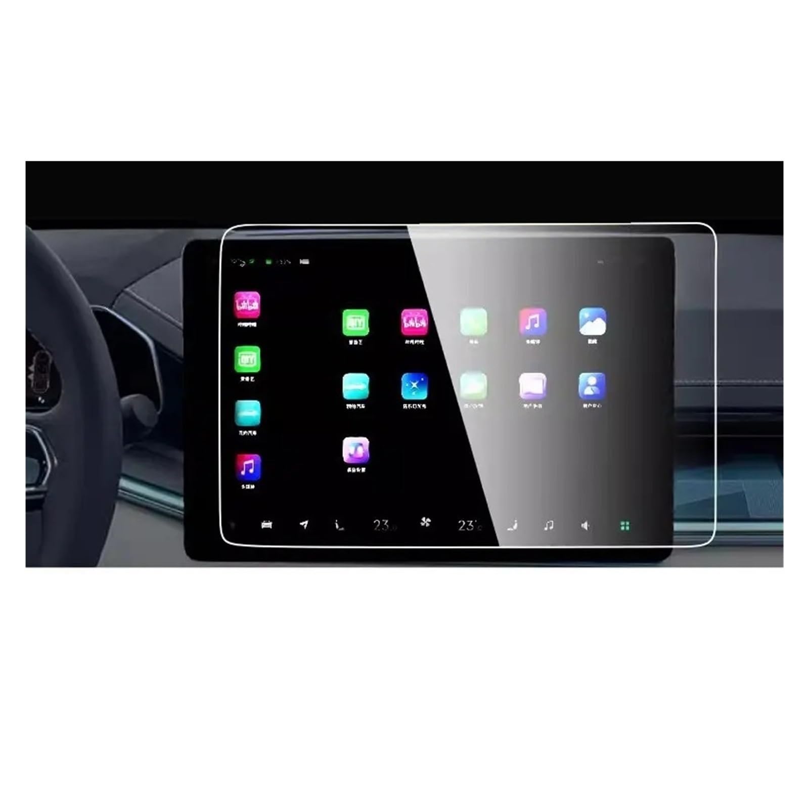 GPS Displayschutzfolie Für ZEEKR 001 2023 Displayschutzfolie Aus Gehärtetem Glas LCD-GPS-Navigation Und Armaturenbrett-Film Navigation Schutzfolie(GPS) von TWMEU