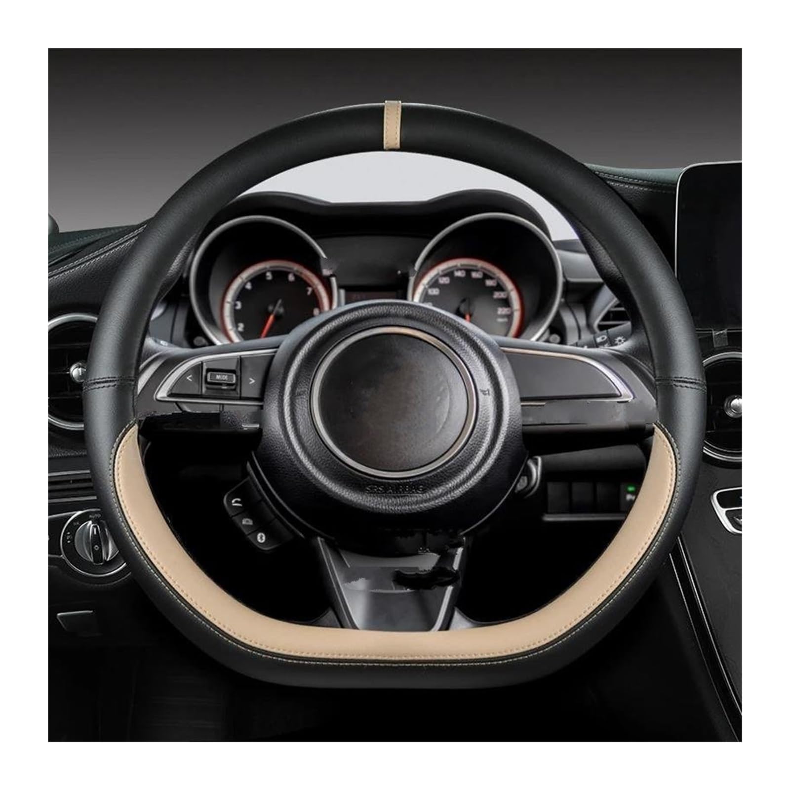 Lenkrad überzug Für Citroen Für C3 II III 2009-2019 2020 Für Berlingo 3 Für C4 Für Picasso 2 D Typ Lenkrad Abdeckung Lenkradschutz Abdeckung(BEIGE) von TWMEU