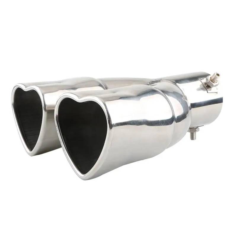 Universal-Auto-Auspuffendrohr In Herzform 63 Mm Herz-Auto-Edelstahl-Auslass-Schalldämpferspitze Rohrzubehör Auspuff Endschalldämpfer Endrohr(Straight A) von TWMEU