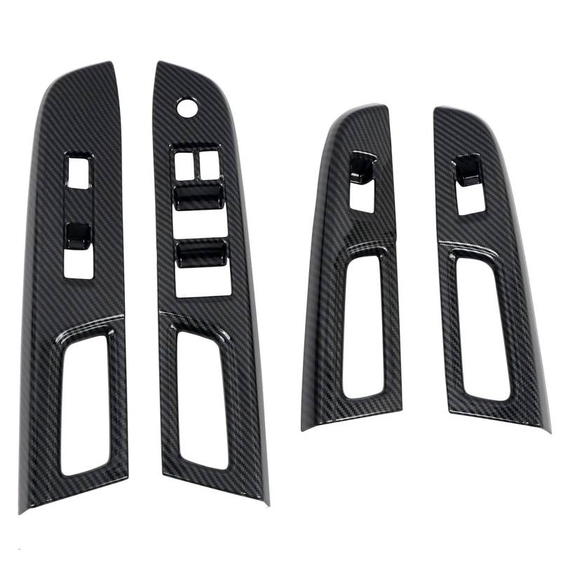 Verkleidungs Abdeckung Zentrale Für Subaru Für WRX Für STI 2015-2020 Carbon Black Tür Armlehne Fenster Schalter Lift Abdeckung Verkleidung Innen Autozubehör 4St Rahmen Abdeckung Trim(Left Hand Drive) von TWMEU