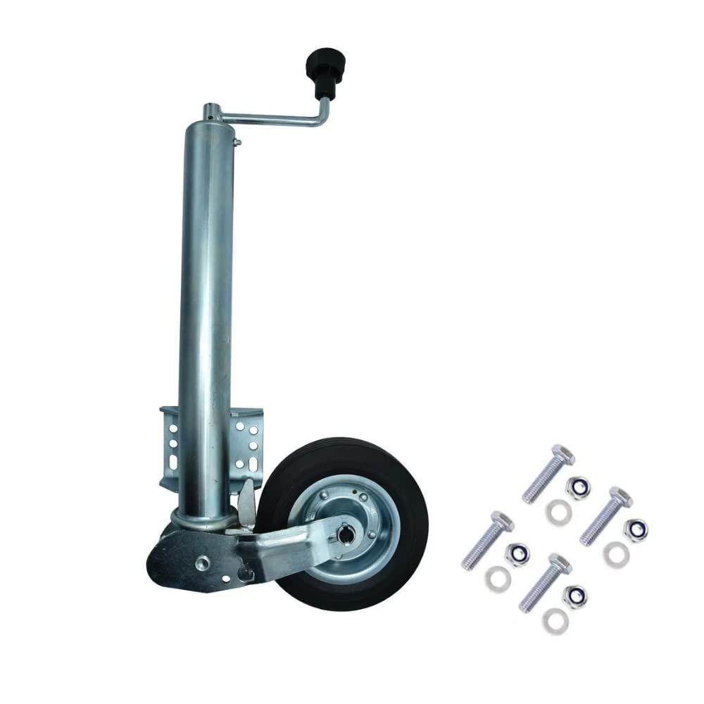 TXP:360 Automatikstützrad Anhängerstützrad | Klappbar | Stützlast von 400kg | Ø60mm | Angeschweißte Flanschplatte | Inklusive Schrauben | Für Anhänger/Wohnwagen von TXP:360