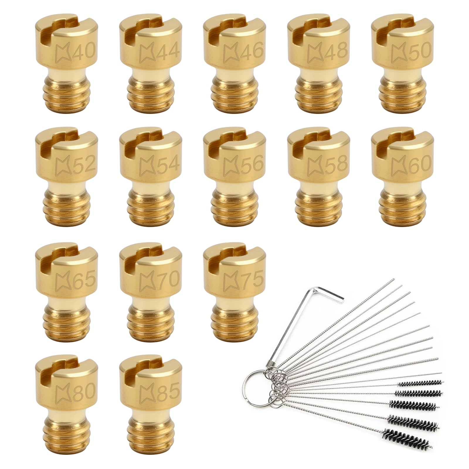 TYBYBB Vergaser Düsen Set 15 Stück Hauptdüsenset Satz M4 Hauptdüse Vergaser 40 44 46 48 50 52 54 56 58 60 65 70 75 80 85 kompatibel mit Bing, PWK, Dellorto, Puch, GY6, Keihin PE, CVK Vergaser TYBYBB Vergaser Düsen Set 15 Stück Hauptdüsenset Satz M4 Hauptdüse Vergaser 40 44 46 48 50 52 54 56 58 60 65 70 75 80 85 kompatibel mit Bing, PWK, Dellorto, Puch, GY6, Keihin PE, CVK Vergaser von TYBYBB