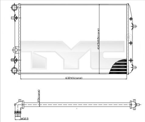 Kühler, Motorkühlung TYC 737-0041 von TYC
