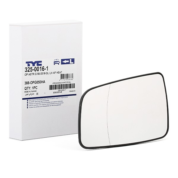 TYC Außenspiegelglas OPEL 325-0016-1 09130905,6428736 Spiegelglas,Spiegelglas, Außenspiegel von TYC