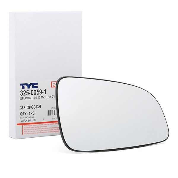 TYC Außenspiegelglas OPEL 325-0059-1 13141984,13141984,6428785 Spiegelglas,Spiegelglas, Außenspiegel von TYC