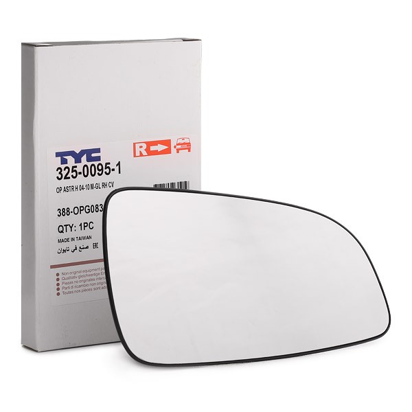 TYC Außenspiegelglas OPEL 325-0095-1 13141988,13141988,6428199 Spiegelglas,Spiegelglas, Außenspiegel von TYC
