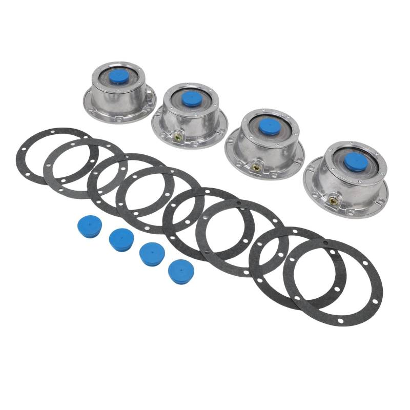 TYCIONG 4 PCs Anhänger-Hub-Kappe 343-4009 3434009 OE 343-4009 Aluminiumlegierung mit Gummi-Dichtungsstopfen-Austausch für Stemco Spicer-Dana Trailmobile Timptte von TYCIONG