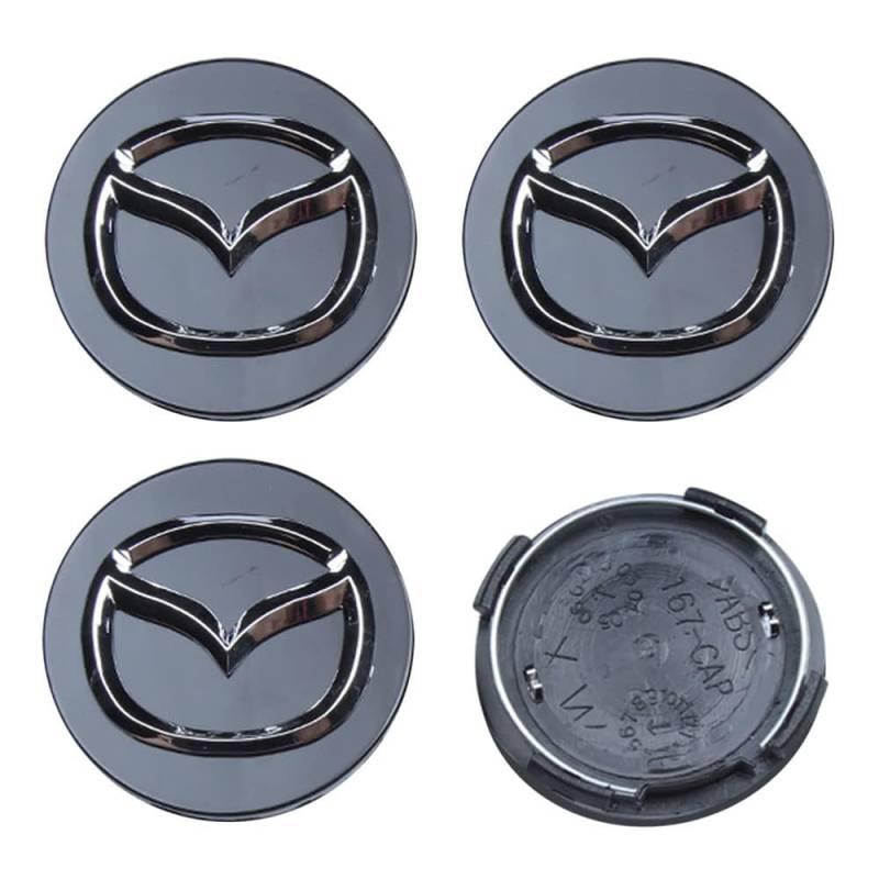 4 Stück Nabendeckel für Mazda CX-8 M6 MX5 RX7 RX8 A8 CX9 X MX 56mm Radnabendeckel Felgendeckel Radkappen Felgendeckel Radkappen für Auto von TYGCP