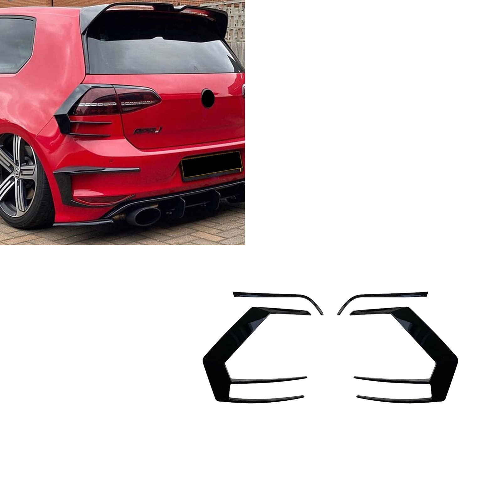 TYSLSQ Heckstoßstange Spoiler Splitter Canard Lampe Licht Trim Für VW Golf 7 GTI R GTD 2012-2015 TYSLSQ Heckstoßstange Spoiler Splitter Canard Lampe Licht Trim Für VW Golf 7 GTI R GTD 2012-2015 von TYSLSQ