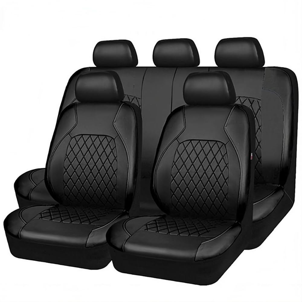 TaKesh Auto Sitzbezug für Mazda CX-5 CX5 2.Gen 1.Gen KF KE 2012-2024, 9 Stück Allwetter Leder Sitzbezüge, Wasserdicht Sitzbezügesets Protektoren Zubehör,A Black von TaKesh