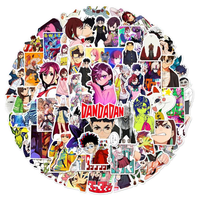 DAN DA DAN Sticker Pack 60pcs, Vinyl Anime Sticker Decals für Wasserflaschen Laptop Skateboard Notebook, Geschenk für Erwachsene Kinder Teens von Tacomexi