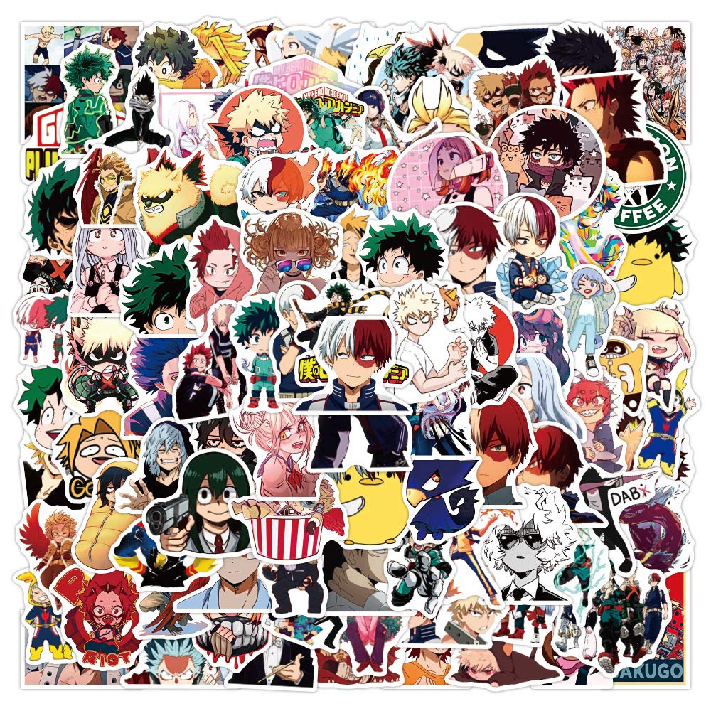 My Hero Academia Sticker Pack 100pcs, Vinyl Anime Sticker Decals für Wasserflaschen Laptop Skateboard Notebook, Geschenk für Erwachsene Kinder Teens von Tacomexi