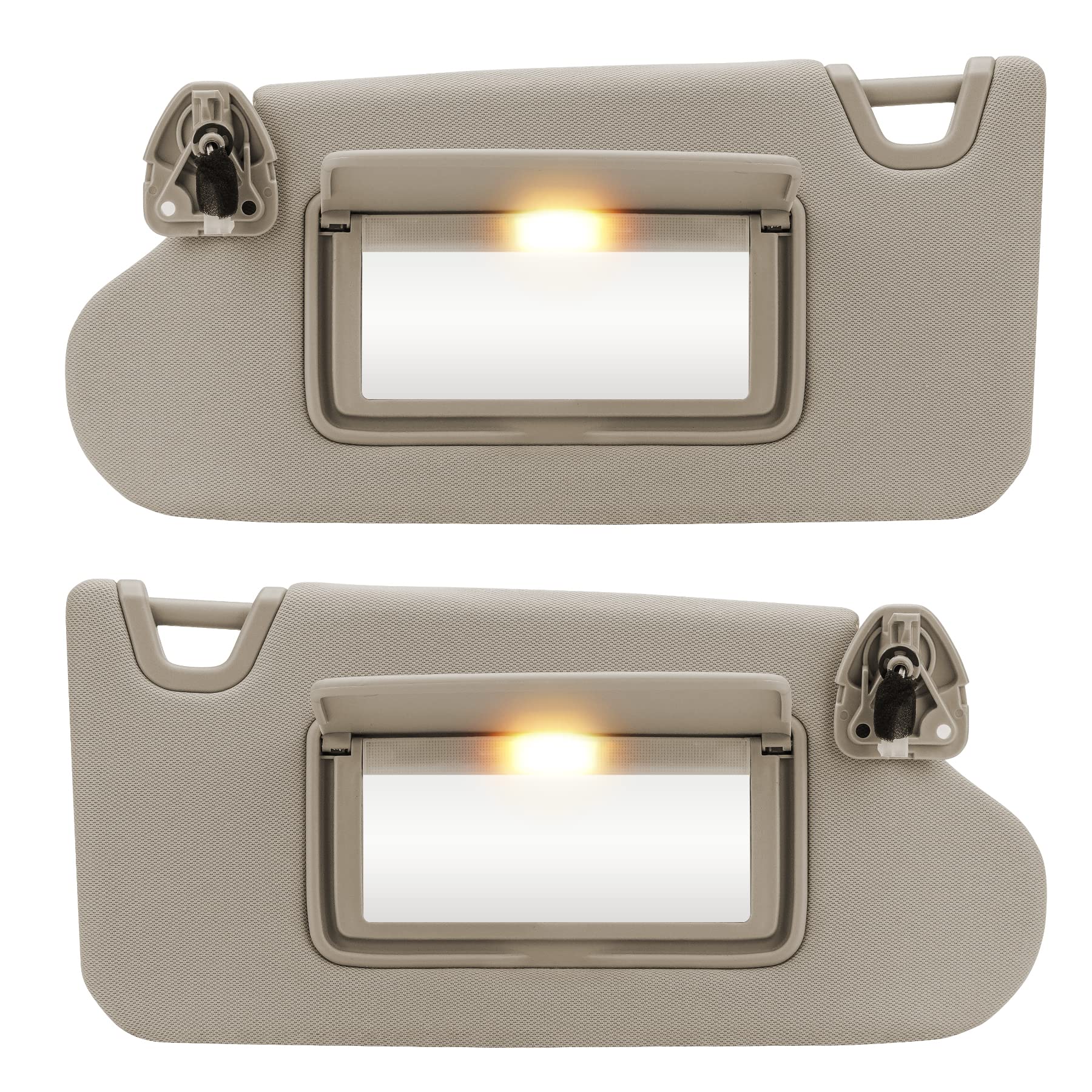 TadaMark Sonnenblende für Linke Fahrer und rechte Beifahrerseite, passend für Nissan Altima 2013 2014 2015 2016 2017 2018, Beige mit Licht ohne Sonnendach, ersetzt # 96400-3TA2A 96401-3TA2A (1 Paar) von TadaMark