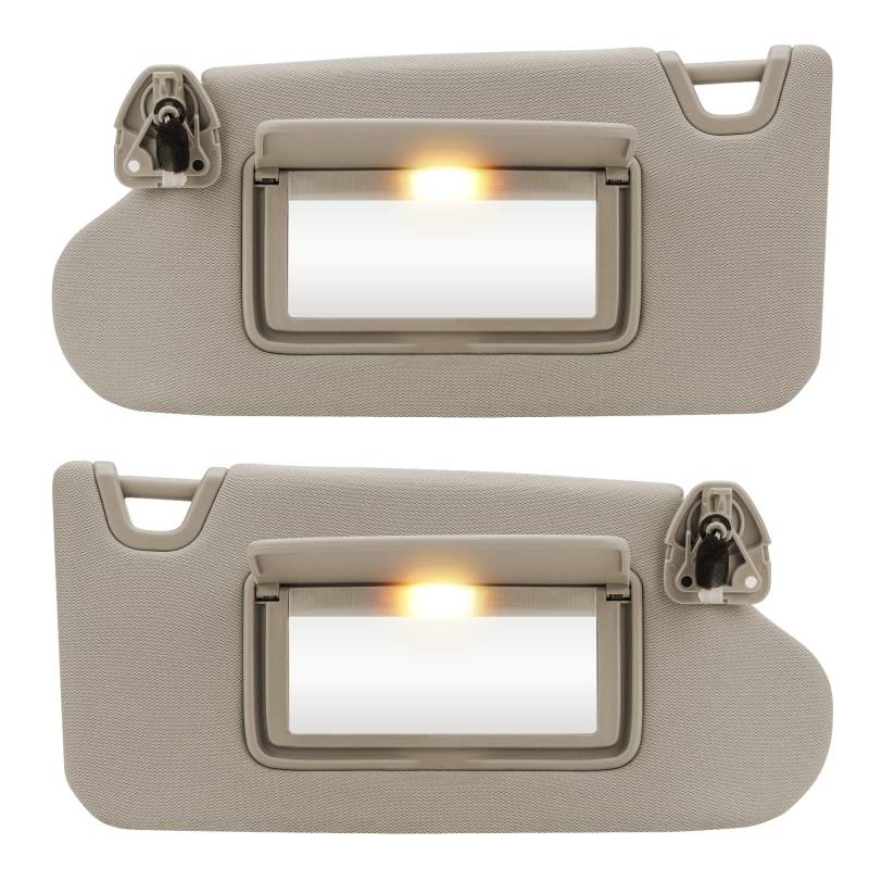 TadaMark Sonnenblende für Linke Fahrer und rechte Beifahrerseite, passend für Nissan Altima 2013 2014 2015 2016 2017 2018, Beige mit Licht ohne Sonnendach, ersetzt # 96400-3TA2A 96401-3TA2A (1 Paar) von TadaMark