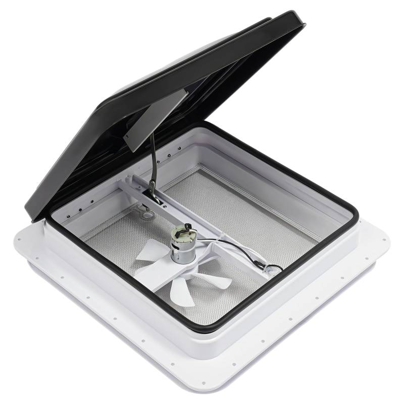 Camper Dachfenster, 42x42cm Wohnwagen Fenster, Wasserdicht und Staubdicht Vent Dachluke für Universal Wohnmobil mit Standard 35x35cm Öffnungen, Schwarz, Weiß von Tagowao