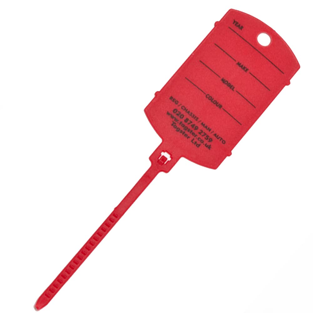 Schlüsselanhänger- Schlüsselanhänger aus Kunststoff (200) mit selbstschließenden Enden (rot) von Tagster