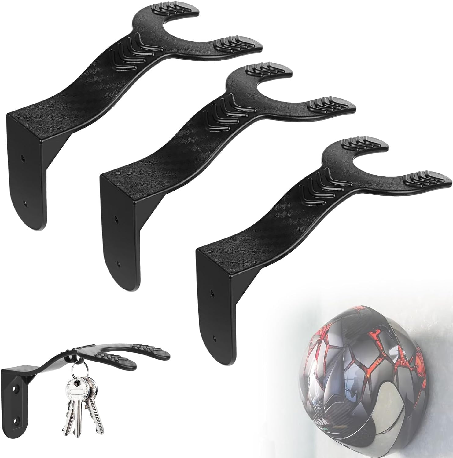 Taicols 3 Stück Helm Halterung Wand, Motorradhelm Helmhalter mit Haken, Helmhalterung Wand Wandmontage mit Schrauben und Expansionsrohr für Aufhängen von Schlüssel, Kleidung und Motorradhelm Taicols 3 Stück Helm Halterung Wand, Motorradhelm Helmhalter mit Haken, Helmhalterung Wand Wandmontage mit Schrauben und Expansionsrohr für Aufhängen von Schlüssel, Kleidung und Motorradhelm von Taicols