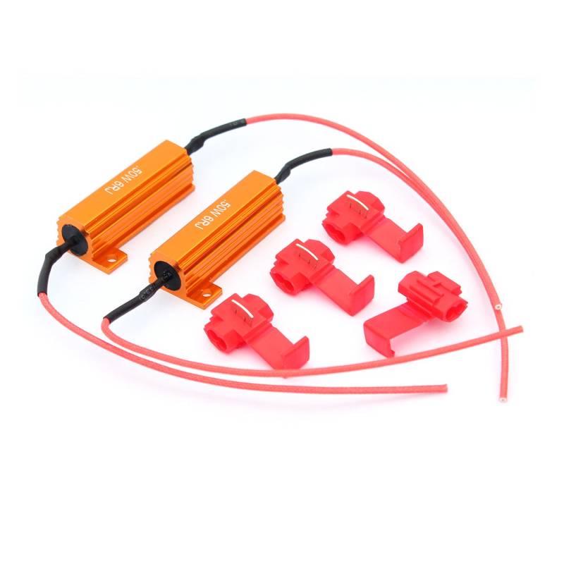 Taikuwu 2er Set 12V 50W 6 Ohm LED Lastwiderstand - Blinkerkorrektur, Decoder für LED-Blinker, Kennzeichenlicht & Auto-Beleuchtung von Taikuwu