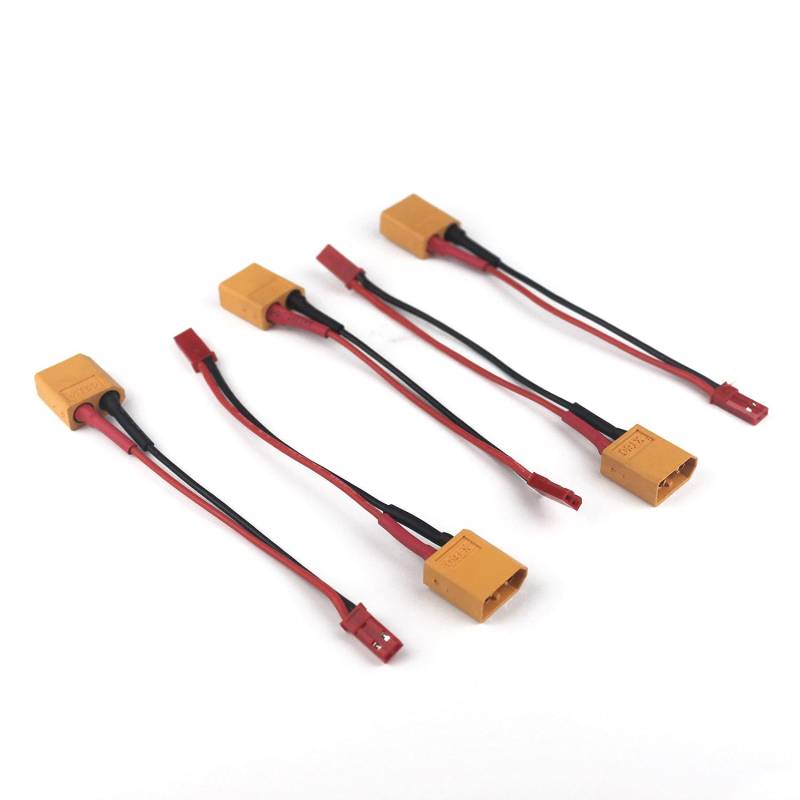 Taikuwu XT60 Männlich zu JST männlich Adapterkabel 5 Stück - 10cm 20AWG Silikonkabel mit Stecker für RC Modellbau, Drohnen, Ladegeräte von Taikuwu