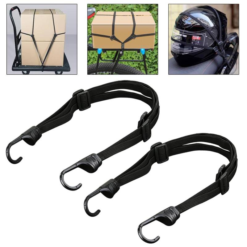 TaimeiMao 2 Stücke gepäckträger spanngurt,Fahrrad Spanngurt,spanngurte Motorrad gepäck,mit Haken Gepäckträger Spanngurt, Fahrrad Spanngurt Verstellbar für Gepäck,Fahrradgepäck 60cm-104cm Schwarz von TaimeiMao