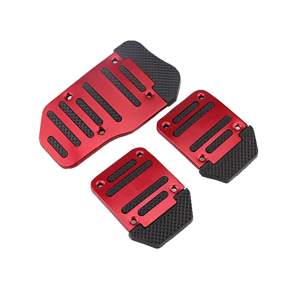 Auto Pedal Set Aluminium Anti Rutsch Auto Gaspedal und Brems Pedal abdeckung (Rot) von TangDao