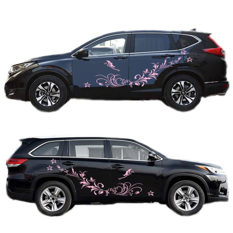 TangDao Autoaufkleber Blume Reben Muster Körper Aufkleber Haube Aufkleber 180cm (Pink) von TangDao