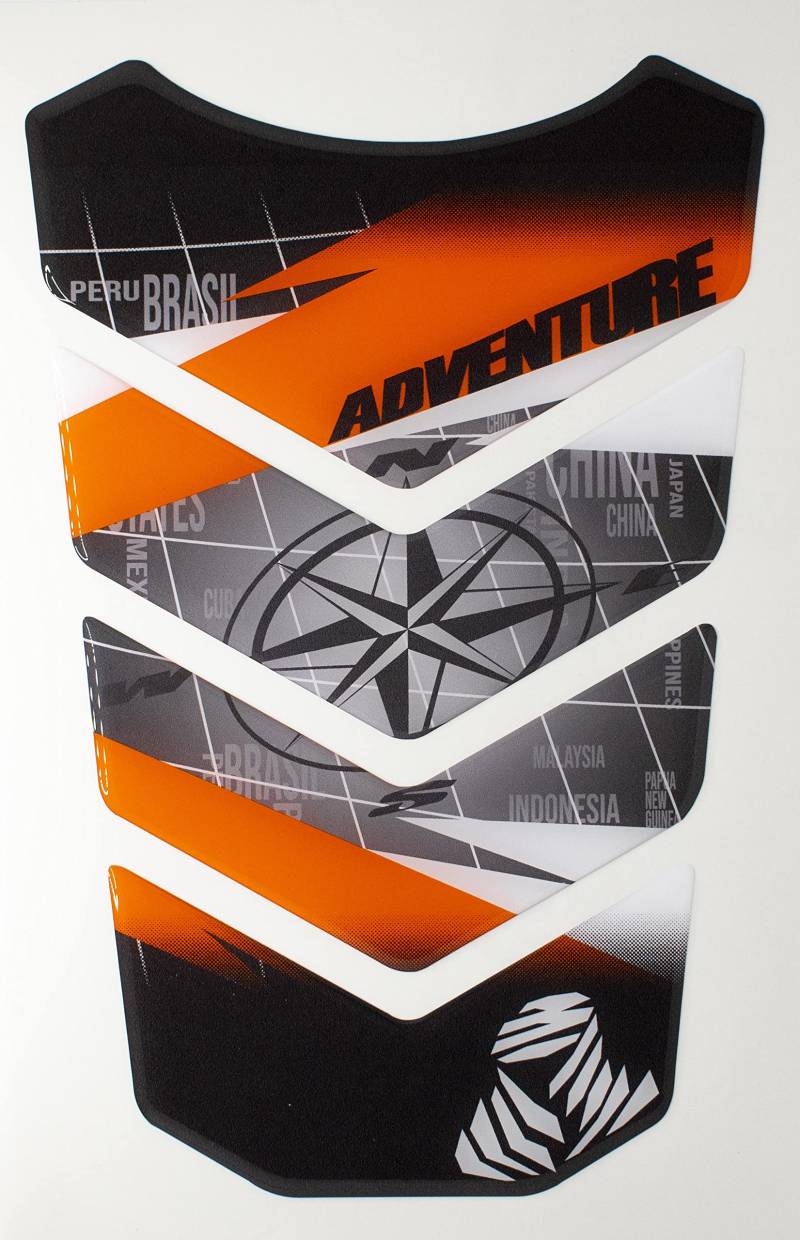 TANKPAD AUFKLEBER TANKPAD TANKSCHUTZ PROTECTION DE RESEVOIR, geharzt 3D-Effekt kompatibel mit KTM 1050 1090 1190 1290 Adventure AdventureR R Adventure-R v4 von Tankpad
