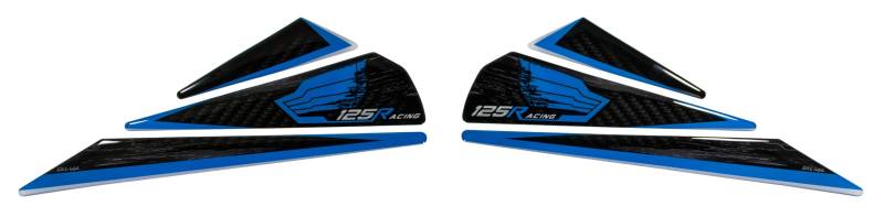 Tankpad 3D Carbon Look Kneepad Schutz kompatibel für Honda CB125R Blau X802201VA von Tankpad