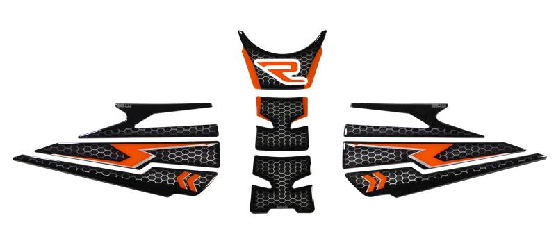 Tankpad Kniepad Set kompatibel für KTM 1290 Super Duke R Orange Silber X850048VA von Tankpad