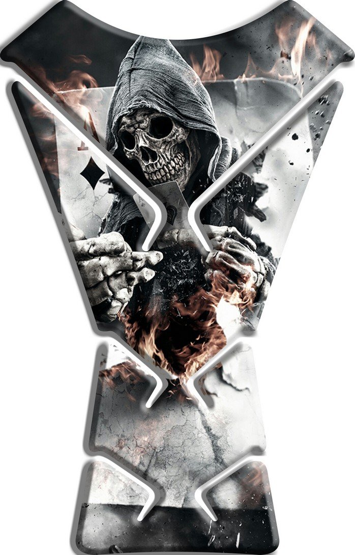Tankpad Motorad Draht Muster Tankschutz KOMPATIBEL Polymer ,, skull poker asso,, von Tankpad