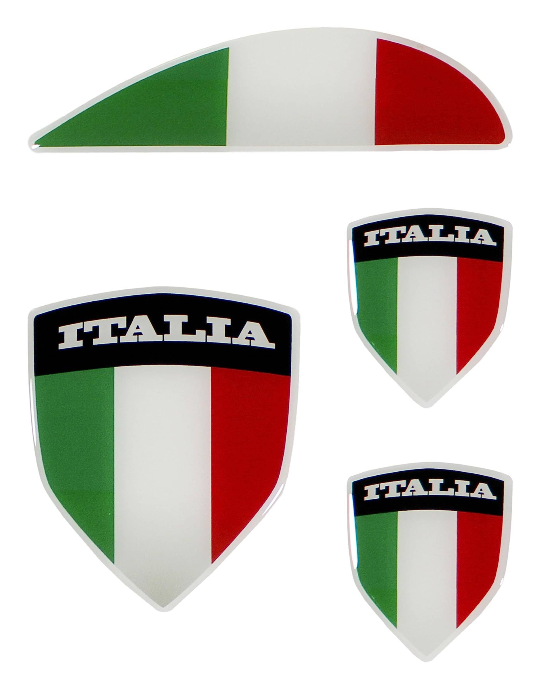 Tankpad Seitenhaube Sticker Deko Set 3D Italia kompatibel mit Vespa GTS 125 + Super 125 X550601VA von Tankpad