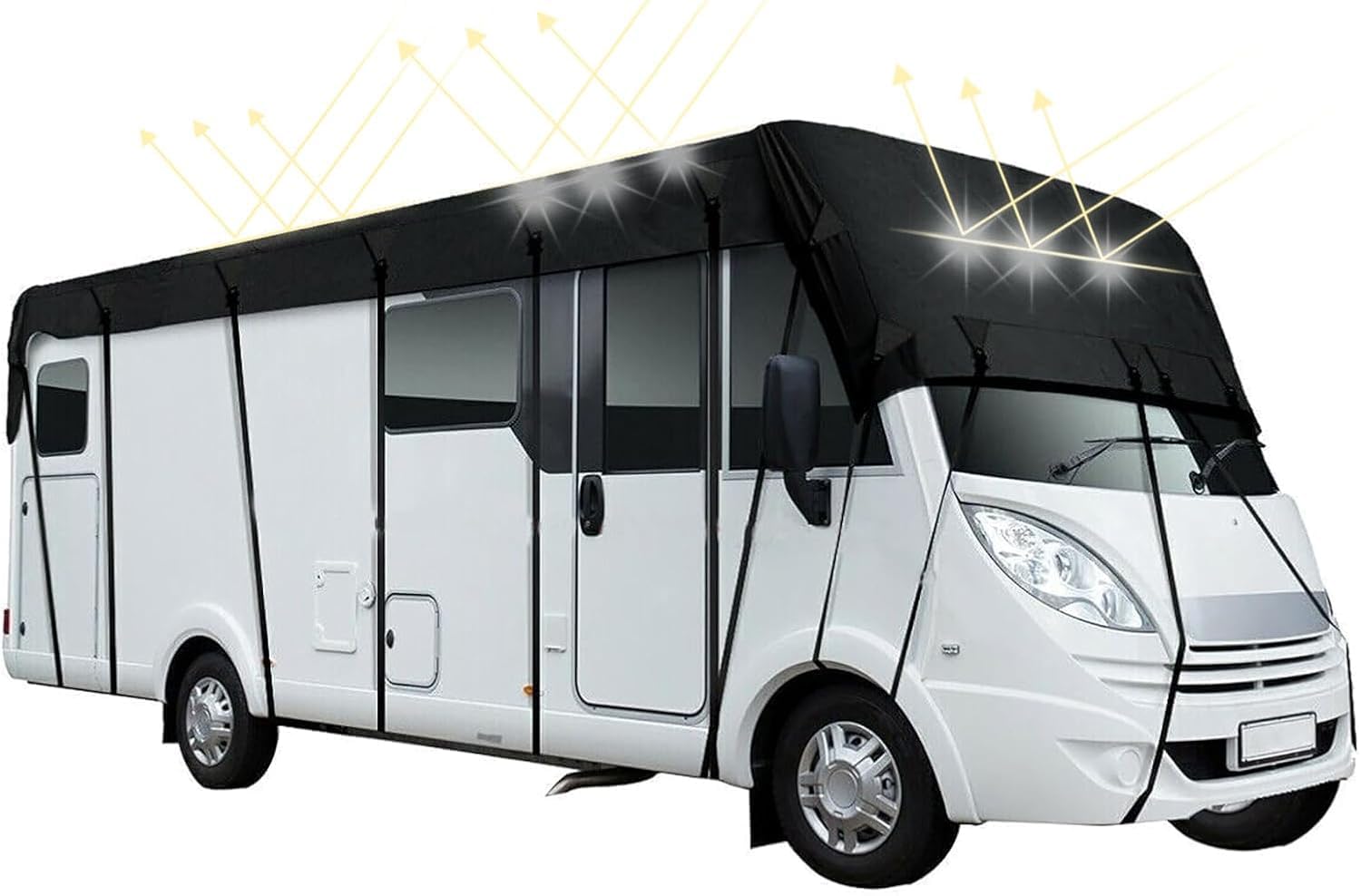 Wohnwagen Schutzhülle, Wohnmobil Schutzdach 210D Dachschutzplane Abdeckung Abdeckplane Wasserdicht Wohnmobilabdeckungen (6.5 x 3 m (256 "x 118,11")) von TanyoKing