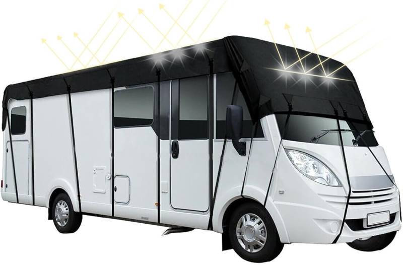 Wohnwagen Schutzhülle, Wohnmobil Schutzdach 210D Dachschutzplane Abdeckung Abdeckplane Wasserdicht Wohnmobilabdeckungen (6.5 x 3 m (256 "x 118,11")) von TanyoKing