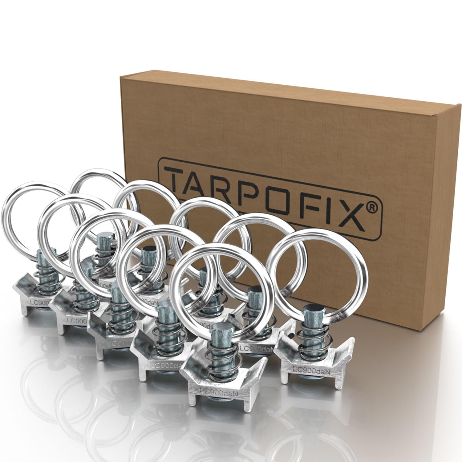 Tarpofix® Airlineschiene Fitting Ring (10 Stück) | Airline Fitting Zurröse mit 900 daN (900kg) Tragfähigkeit | Einfachendbeschlag für Zurrschienen | Flugösen zur Ladungssicherung in Anhänger & PKW von Tarpofix
