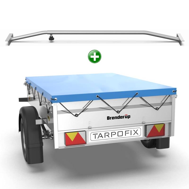 Tarpofix® Anhängerplane 150 x 100 cm + 1x Planenbügel | Anhänger Plane Flachplane aus PVC PLANENMATERIAL | Verstärkte Brenderup Anhänger Plane für DDR PKW Hänger | Abdeckplane + Flachplanenbügel von Tarpofix