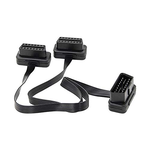 Tassety Verlängerung Dual Stecker Y Splitter OBD OBD2 16pin Stecker Buchse Anschluss flach + dünn für von Tassety