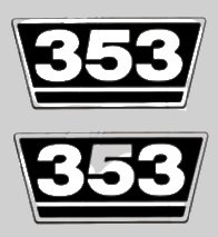 IHC Aufkleber International 2x Typenaufkleber 353 Logo Emblem Sticker Label ca. 21x9,5cm von Tassorm