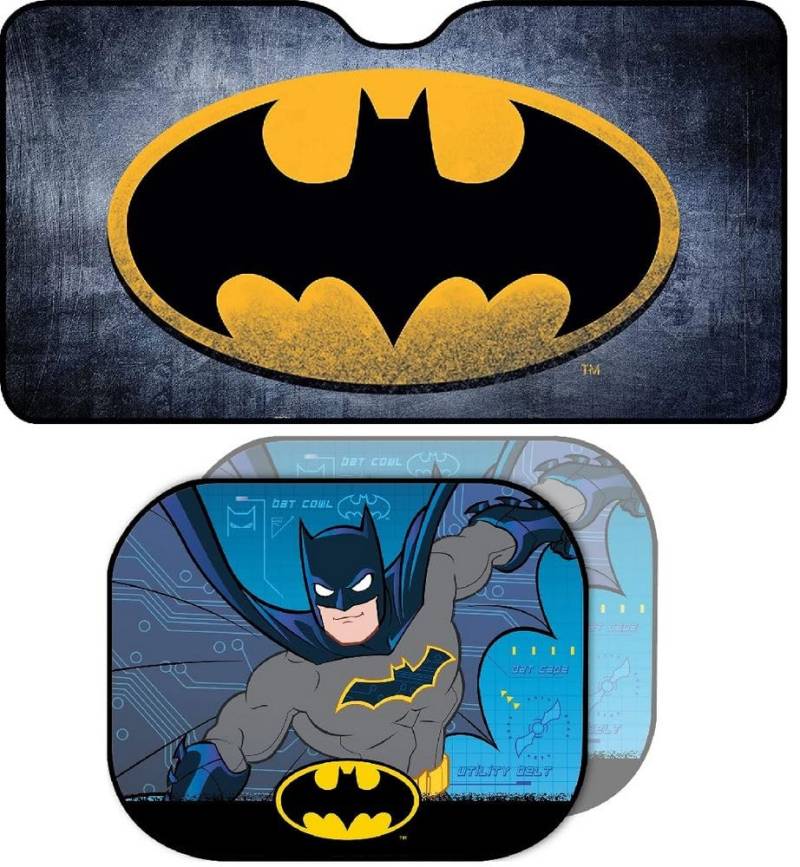 Set DC Comics Batman Sonnenschutz vorne Auto und Paar Seitenvorhänge Herren Fledermaus von TataWay in viaggio si cresce
