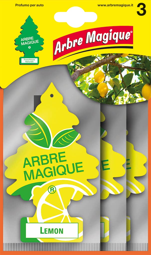 Arbre Magique, Auto-Duft, Duft Zitrone, frischer und fruchtiger Duft, Lebensdauer bis zu 7 Wochen, Made in Italy, Mehrfachverpackung mit 3 Stück von Tavola
