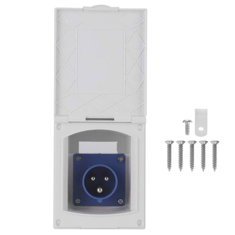 16A 220V-240V RV-eckdose, Wasserdichte eckdose Eerner 3-Pin-Flush-Buchsenecker für Rohnmobil-Anh?nger Caravan von Tbest